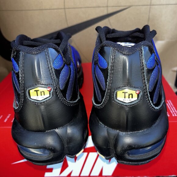 NEW Nike Air Max Plus Premium Black Racer Blue FQ7331-001 Men Size 10 main image 3